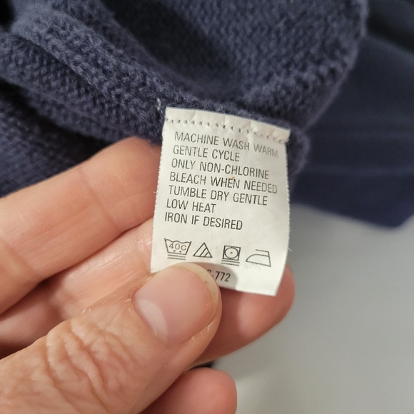 Mens Izod 100% Cotton Navy on Navy Diamond pattern Sweater Size Large - Picture 9 of 10